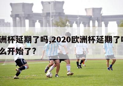 欧洲杯延期了吗,2020欧洲杯延期了吗?怎么开始了?